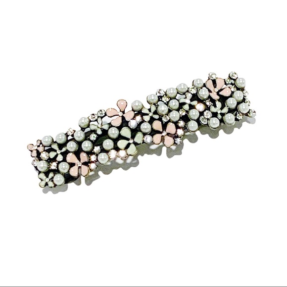 Accessories - BARRETTE HAIR CLIP Daisy pink white silver pearl